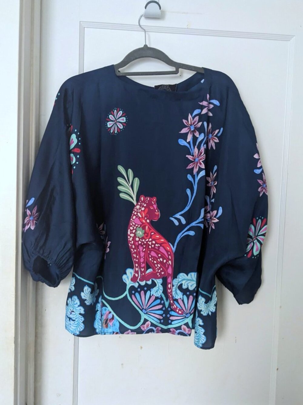 NWT Johnny Was Harlyn Button Front Silk-Blend Blouse Leana Color Size XL - Picture 6 of 8
